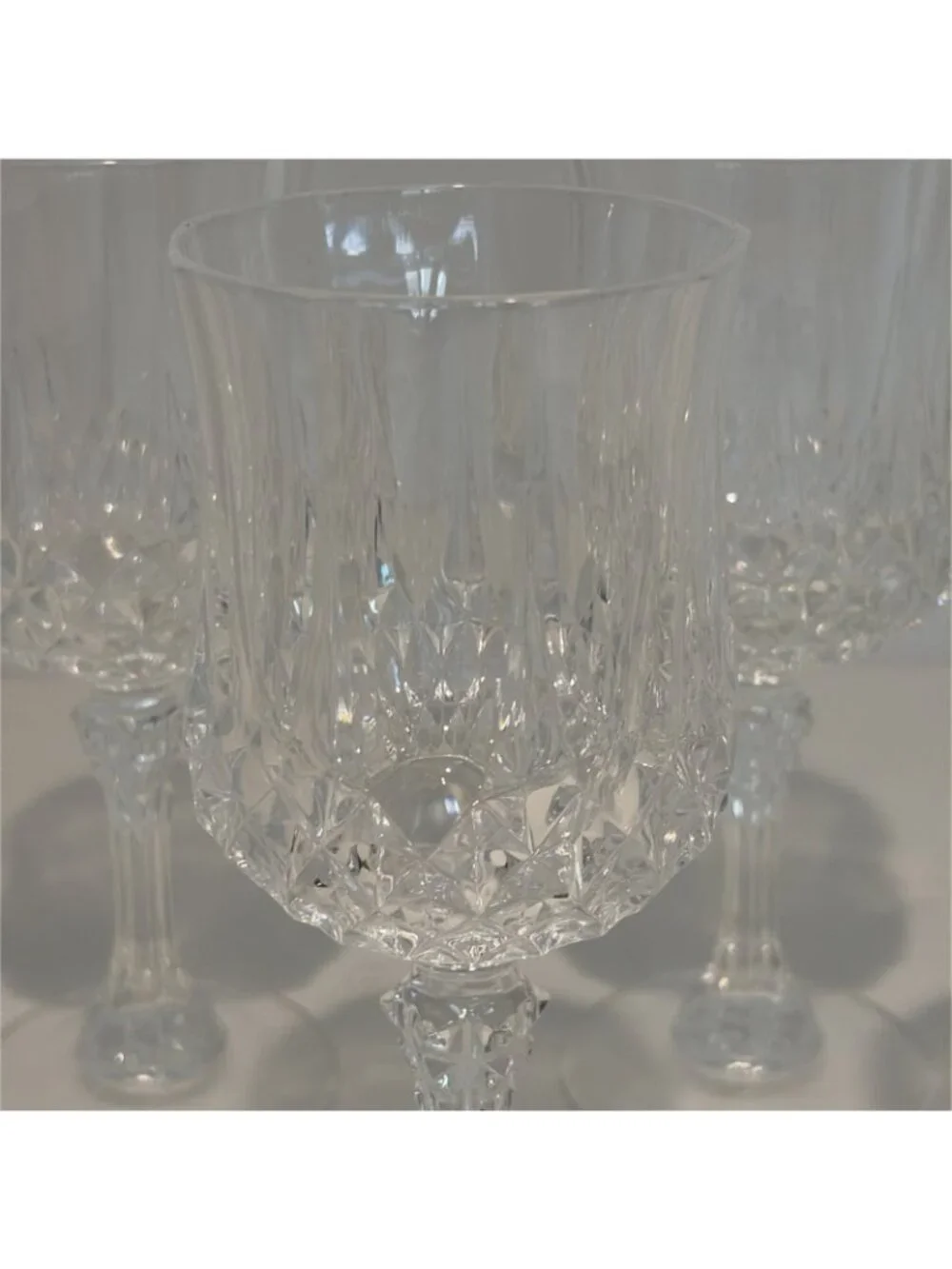Vintage Cristal D'Arques Longchamp Water Goblets Lead Crystal 8 Ounces Set of 5